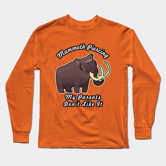 🦖 Rebellious Woolly Mammoth Loves His Mammoth Piercing Long Sleeve T-Shirt by Pixoplanet